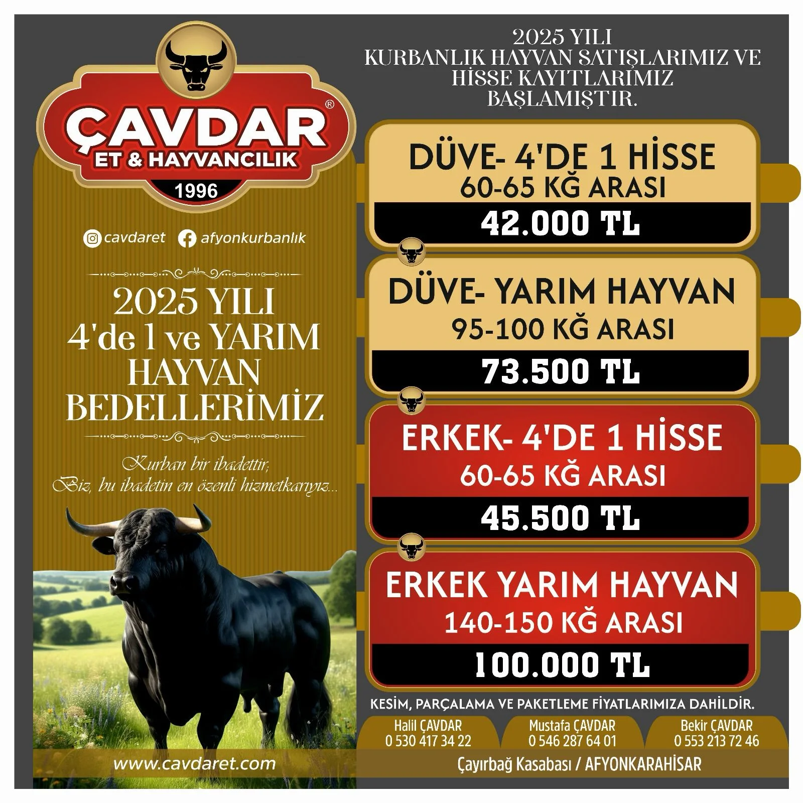 Online Adaklık Kurban | Akika Kurbanı | Şükür Kurbanı | Afyon Adaklık Kurban