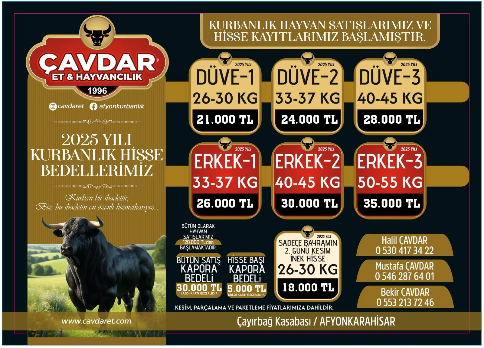 Online Adaklık Kurban | Akika Kurbanı | Şükür Kurbanı | Afyon Adaklık Kurban